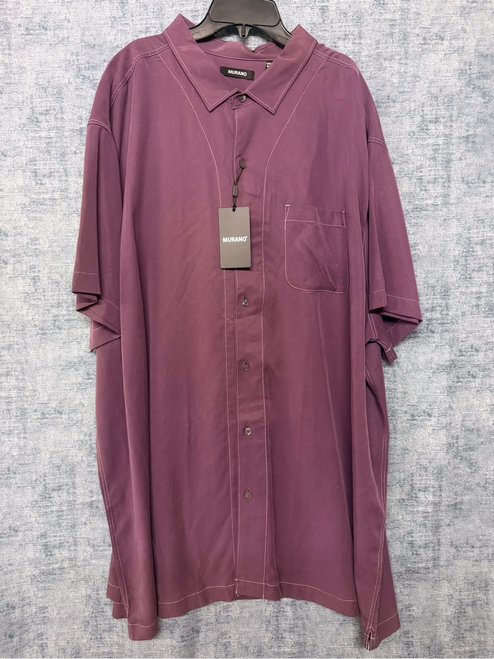 Murano Men’s Purple SS Shirt.  4XL Big & Tall